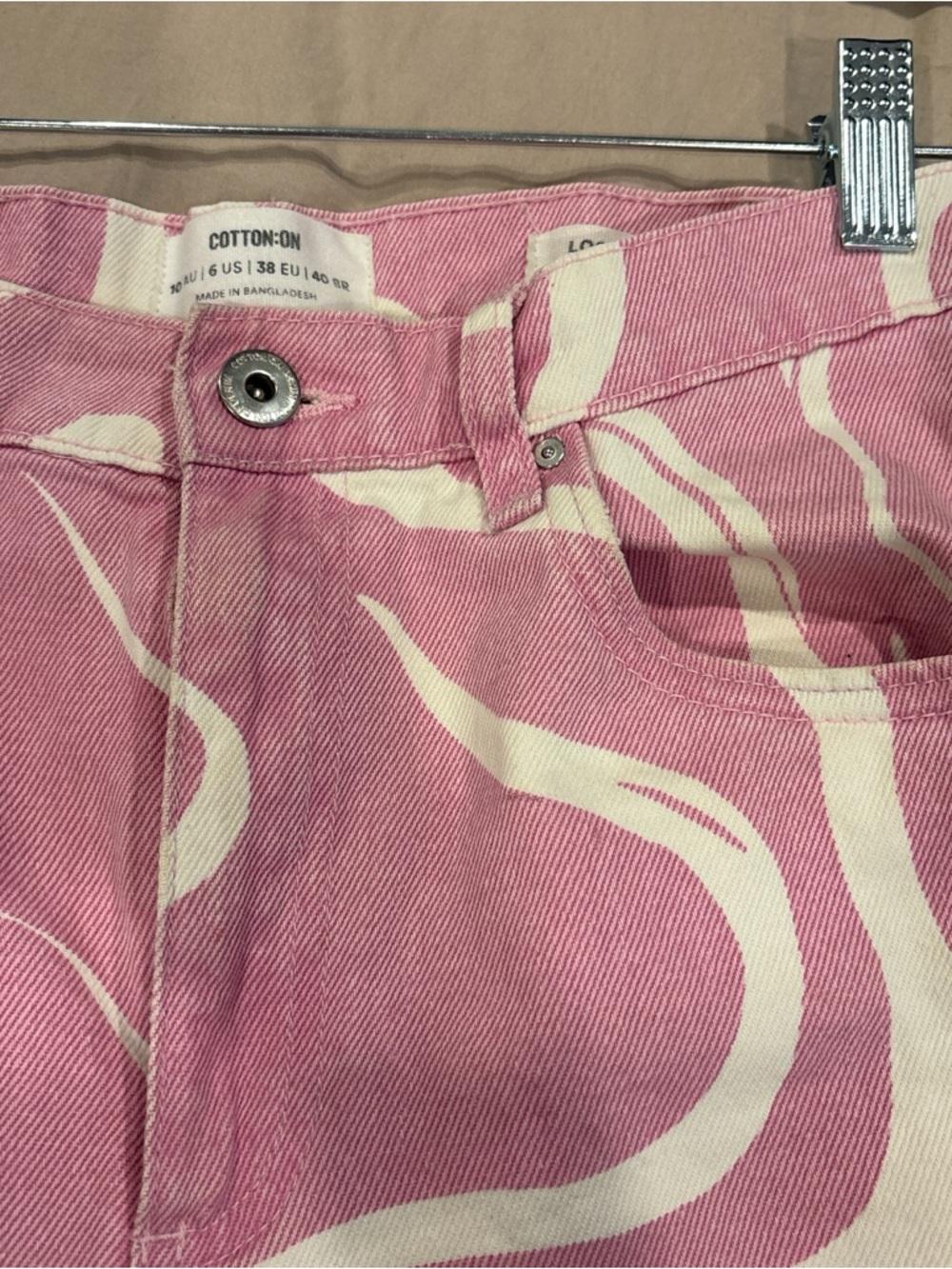 Cotton On Pink & Cream Swirl Jeans